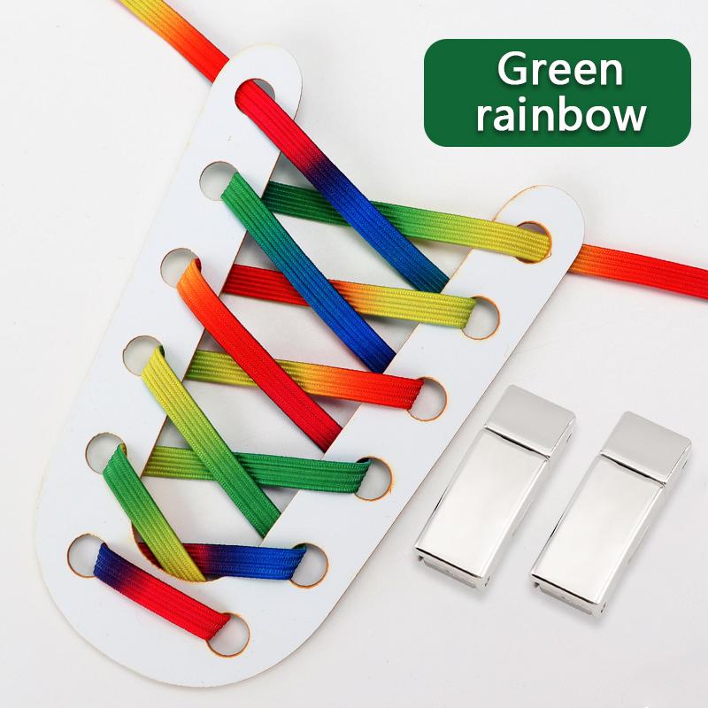 1 Paar Regenbogen Elastische Schnürsenkel Sneaker ohne Binden Magnetverschluss Schnürsenkel Kinder Erwachsene Glitzer Schnürsenkel Schuhzubehör