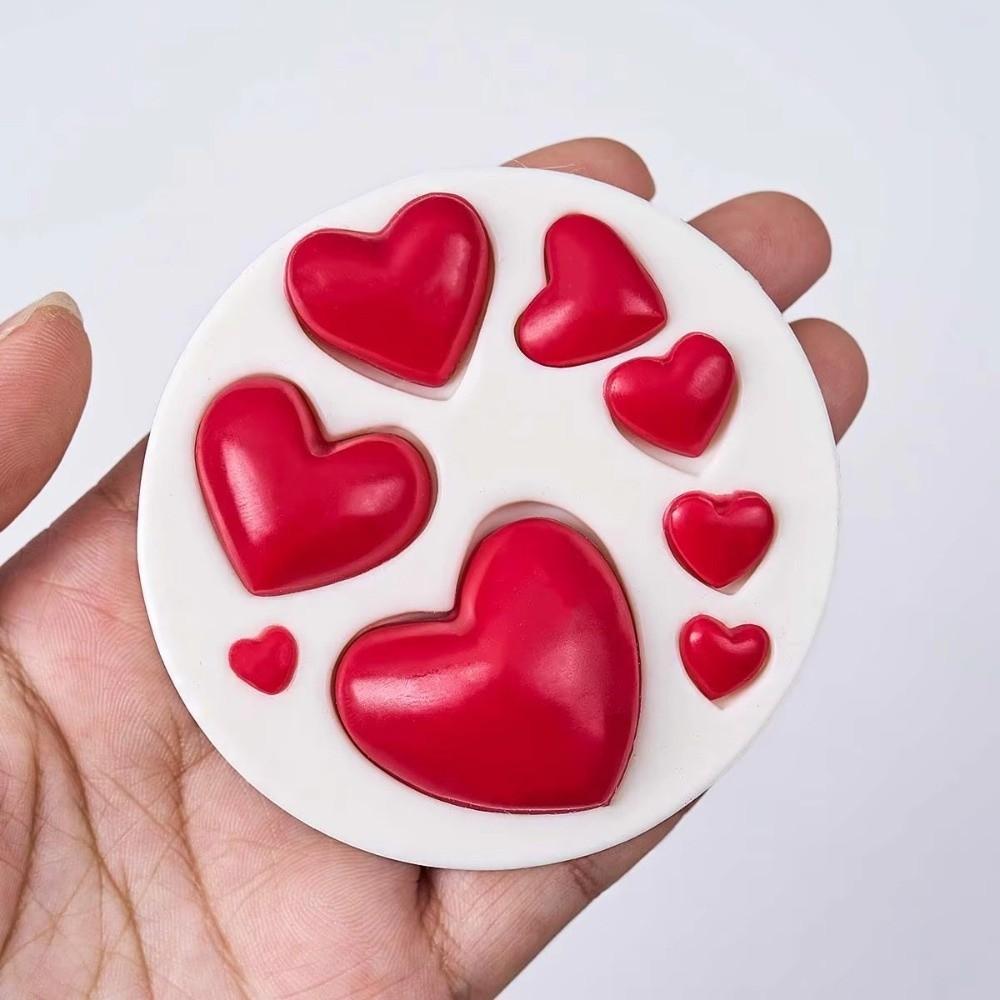Cake Topper Mold 8 Cavity Silicone Mold Silicone Anti Stick Heart Mold Easy Demold Soft Fondant Mold Fondant Decoration