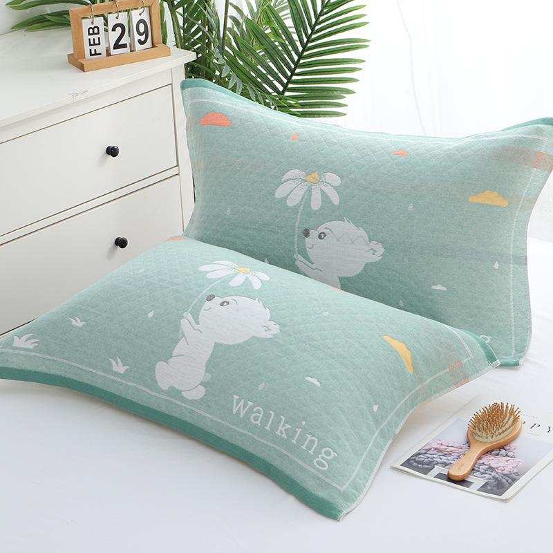 Three-Layer Gauze Cotton Pillowcases: Dirt-Resistant, Mite-Proof, Soft, Thickened, No Pilling or Shedding.