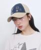 LMR Motif Applique Embroidery Two-Tone Ball Cap Beige