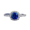 Xiancan Jewelry Royal Blue 6x6mm Square S925 Silver Engagement Ring for Women