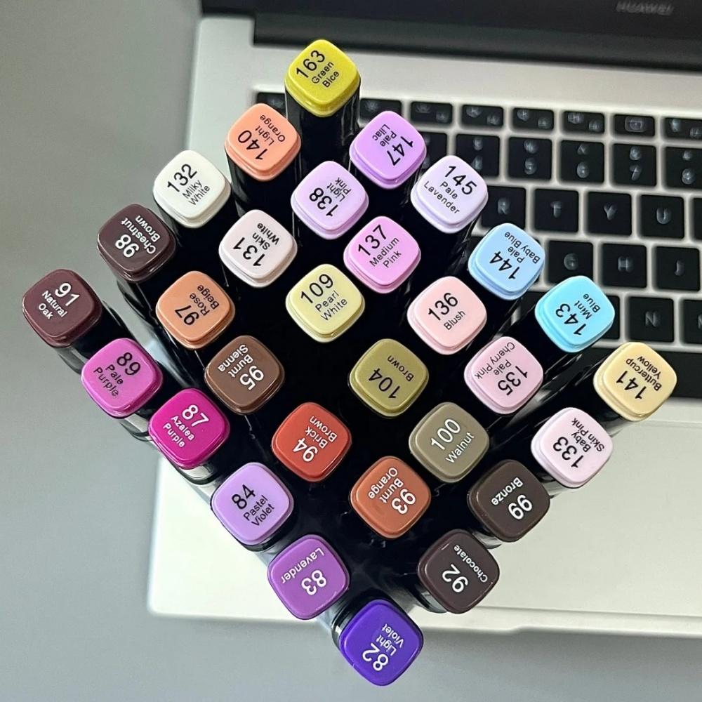 24-120 Colors Art Marker Pen Set for Draw Double Oily Headed Sketching Oily Tip Based Markers Graffiti Manga School Art Supplies