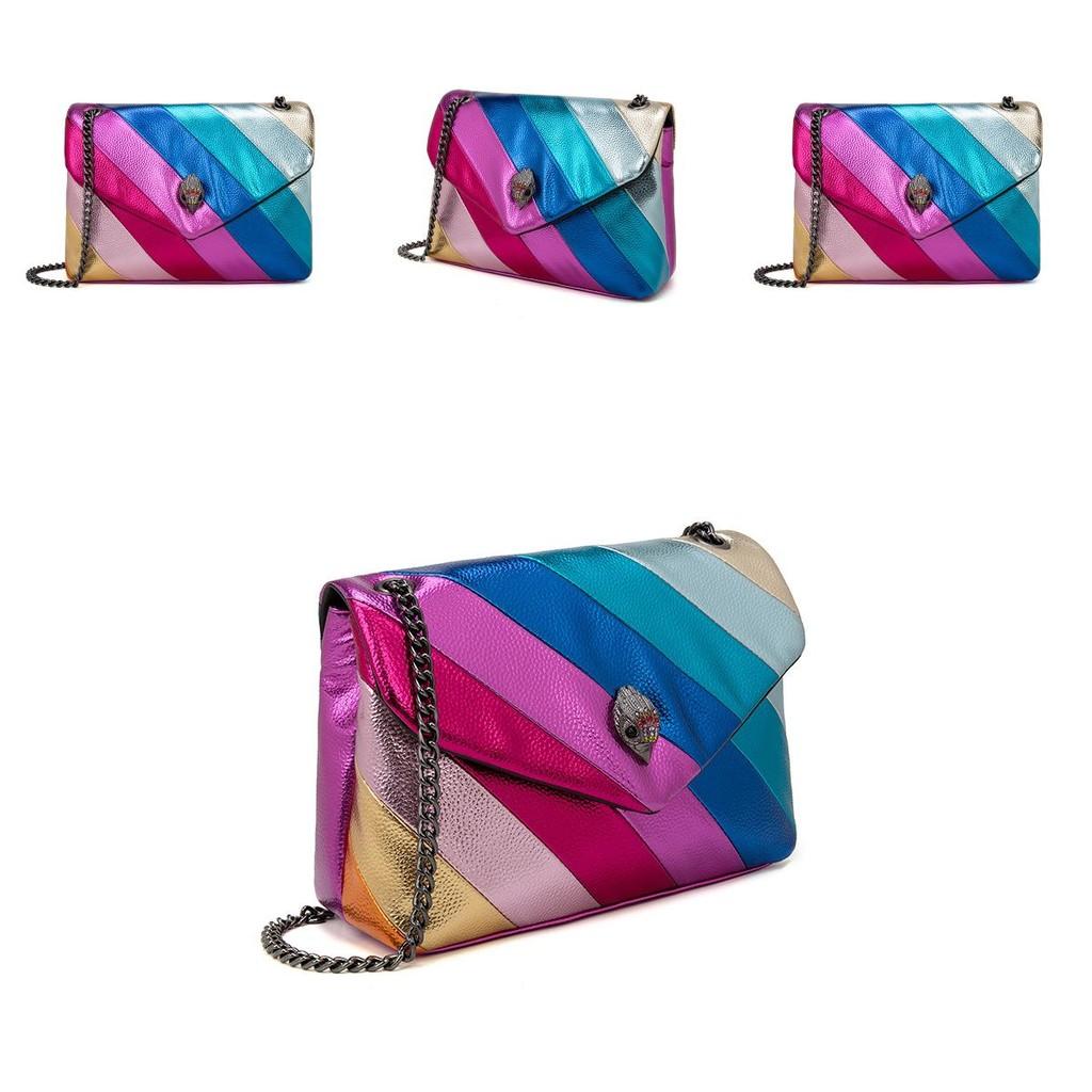 Colorful Pu Rainbow Eagle Head Shoulder Chain Crossbody Bag For Trendy Fashion