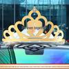 Creative Wedding Car Decoration: Gold Crown and Veil for TikTok-Inspired Celebrations