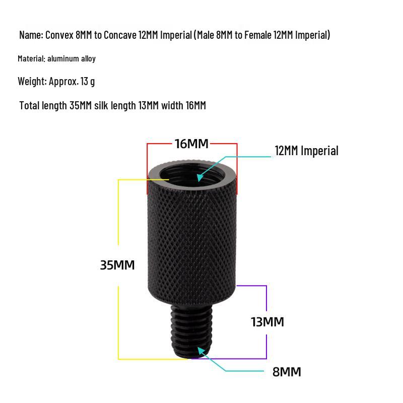 Edelstahl Kescheradapter: 6-8mm auf Imperial 12mm Reduzierstück