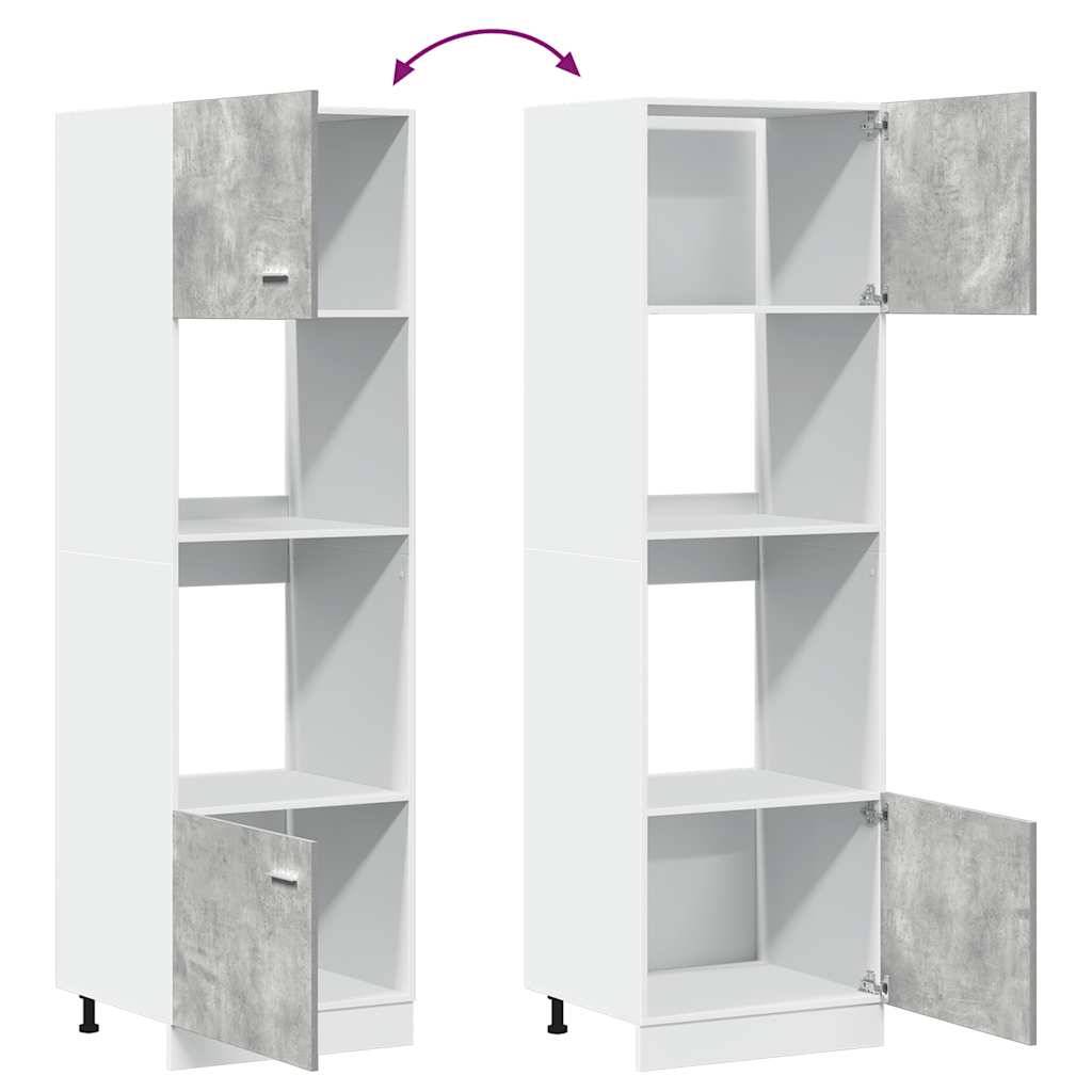 Microwave Built in Cabinet Lyon Concrete Grey 60 x 57 x 207 cm Particleboard
