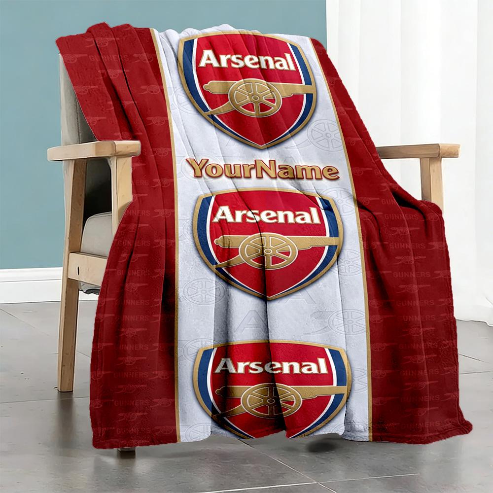 Arsenal Personalized Text Blanket Throw Personalized Blanket Ultra-Soft Perfect for Livingroom Picnics Bed Living Room Four Seasons Multipurpose