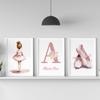 Pink Name Custom Ballerina Girl Sun Rainbow Butterfly Wall Art Canvas Painting Posters And Prints Pictures For Kids Room Decor