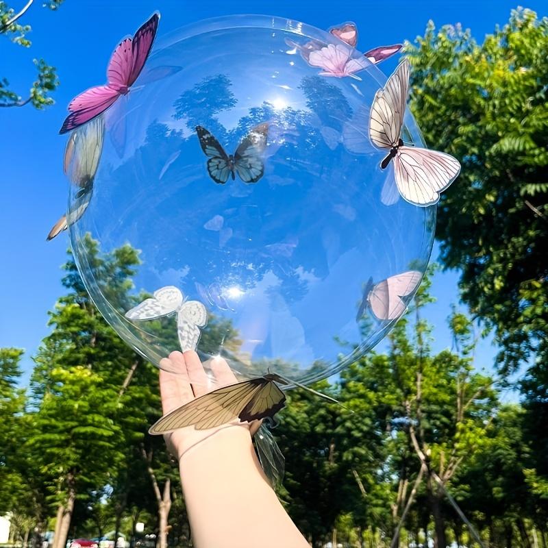 5/10pcs Color 3D Butterfly Transparent Popo Balloon Set Rose Petals Wedding Birthday Shower Butterfly Theme Decoration