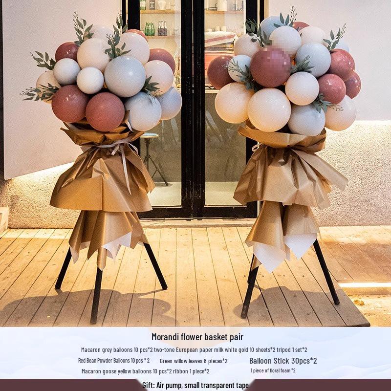 National Day Decorative Balloon Column & Flower Basket for Event Atmosphere