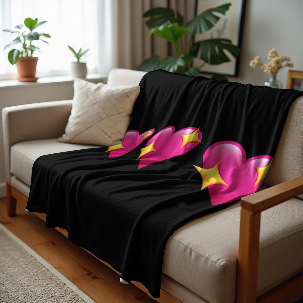 Glitter Pink Halloween Sticke Anime Cartoon Flannel Blanket Soft Warm Throw for Bedroom Sofa Car Kids Holiday Gift