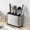 1Pc Stainless Steel Cutlery Holder with 4 Compartments, Rustproof Organizer for Kitchen Counter, Large Capacity Utensil Storage