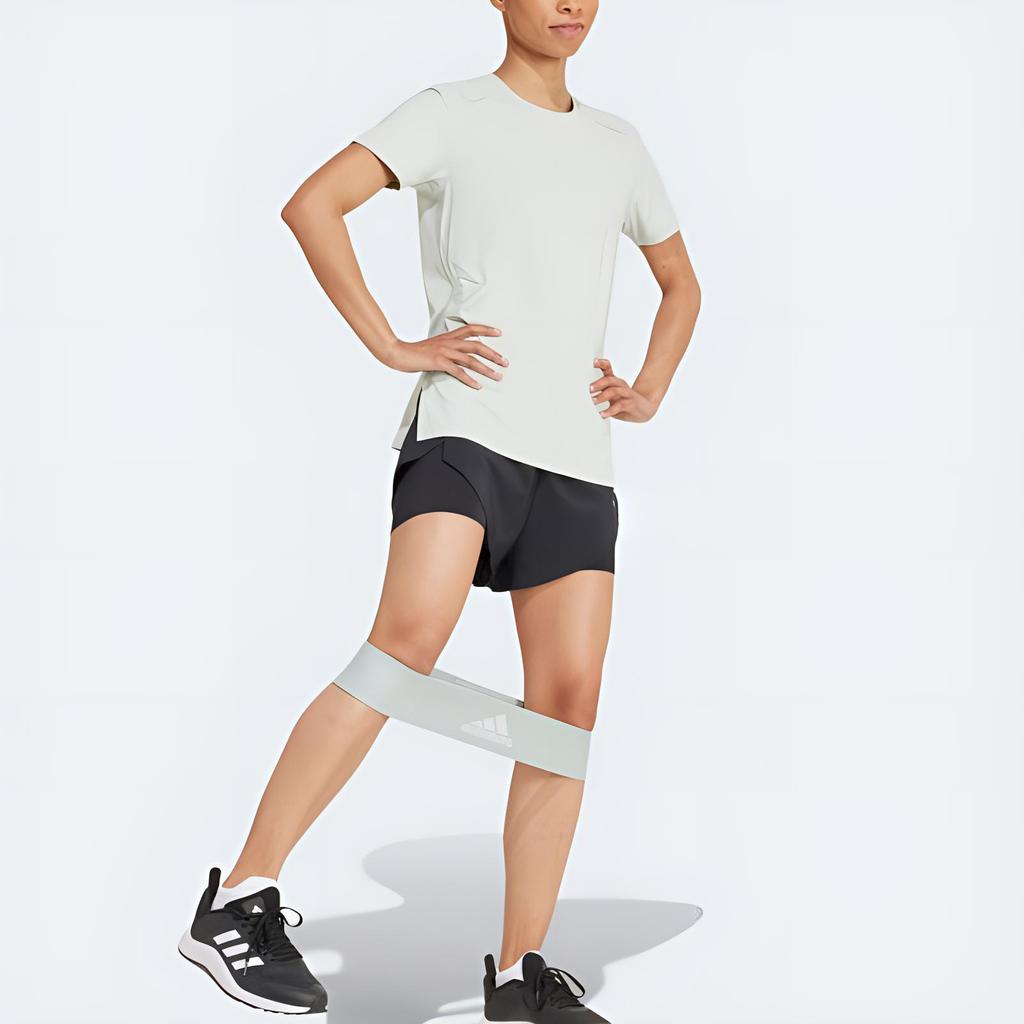 Adidas Round Neck Straight Cut Solid Color Sports Short Sleeve T-Shirt Women Tops Green JN9616