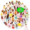 56 Watercolor Wind Girl Back Stickers Fresh Wear Bouquet Elements Hand Account Diary Gentle Decorative Stickers