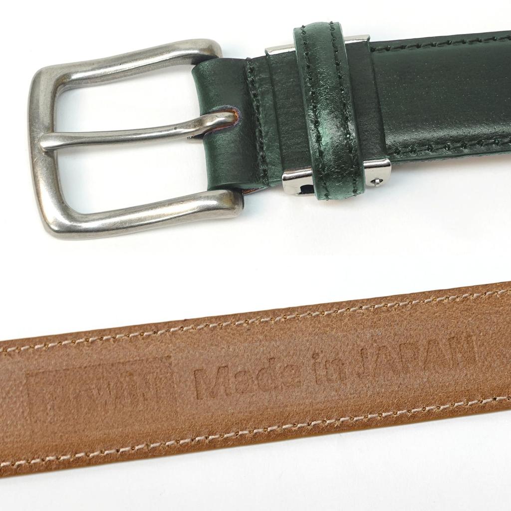 EDWIN 30mm Made In Cowhide Leather with Feather Wide X 116cm 22269290 Men's Belt, 116cm, Japan, Hand-Painted Pattern, 0111172, Green, 3.0cm Long,