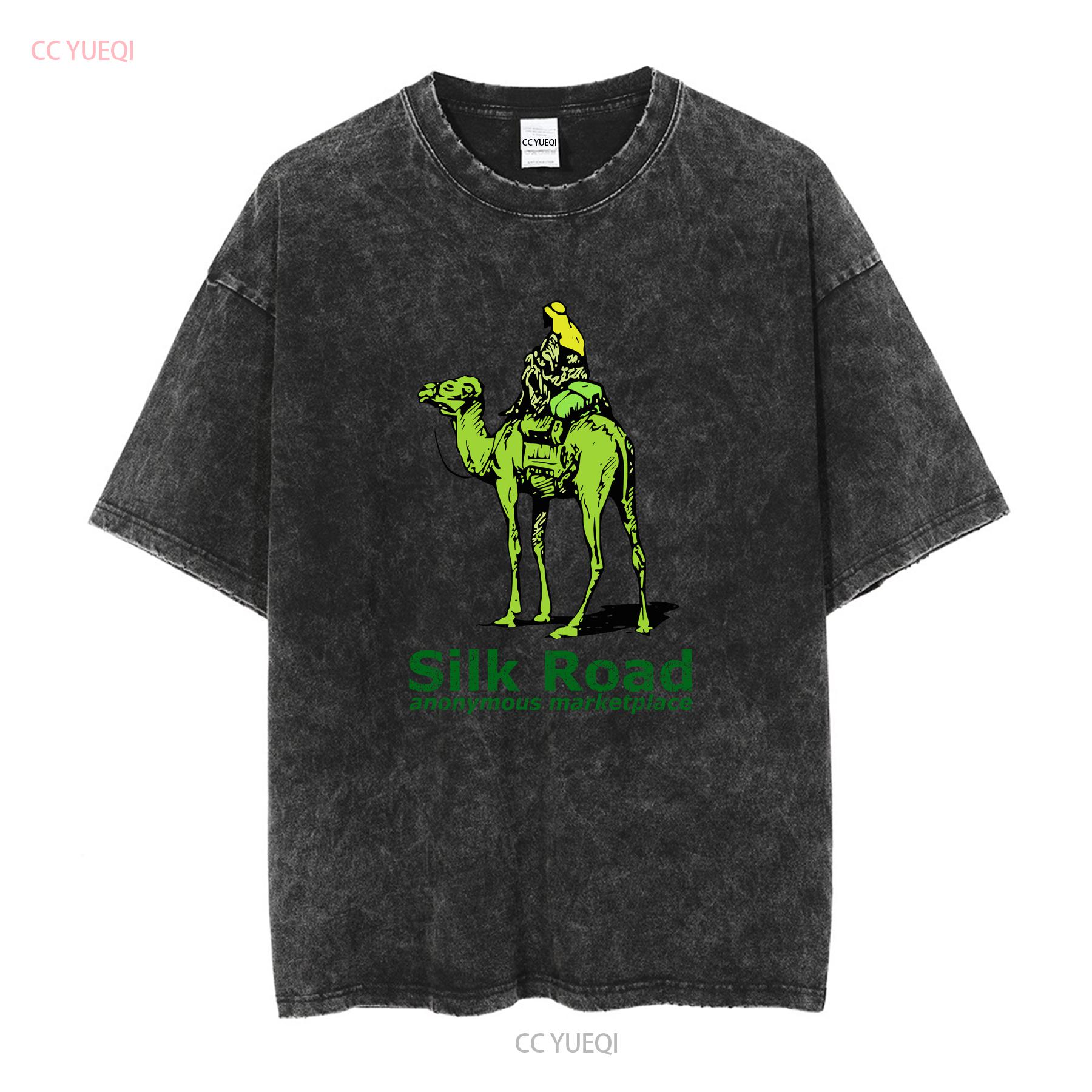 

Silk Road Marketplace T Shirt White vintage Washed Unisex Slightly homme designer clothes Versatile graphic Soft streetwear S