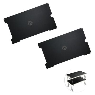 CAMPING MOON Support de sol/Support de terrain Plateau supérieur en aluminium, Lot de 2, Noir, Équipement Noir, T-2308-BK-2P