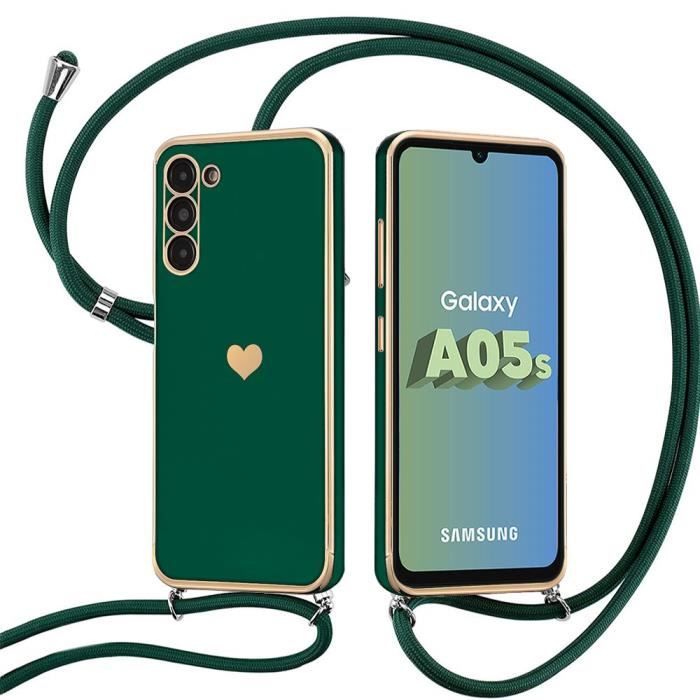Case - BOOLING - for Samsung Galaxy A05s - Shockproof - Flexible TPU - Heart Pattern - Night Green