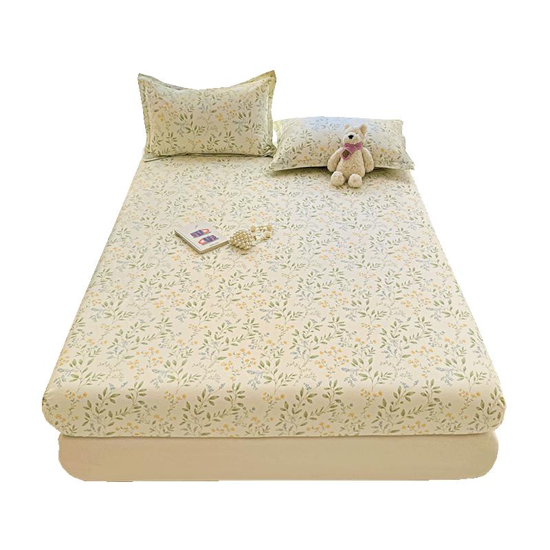 Hongdou 100% Cotton Fitted Mattress Protector Sheet 150x200cm