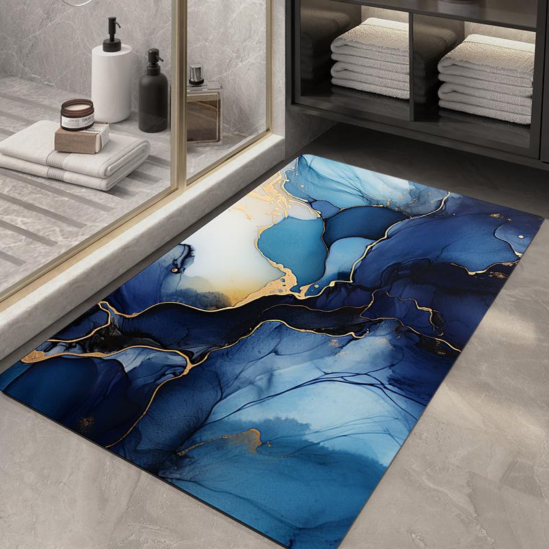 

Коврик для пола Diatom Mud Light Luxury Air для ванной комнаты, противоскользящий коврик, мраморный абсорбирующий коврик для ванной комнаты 80 * 120cm