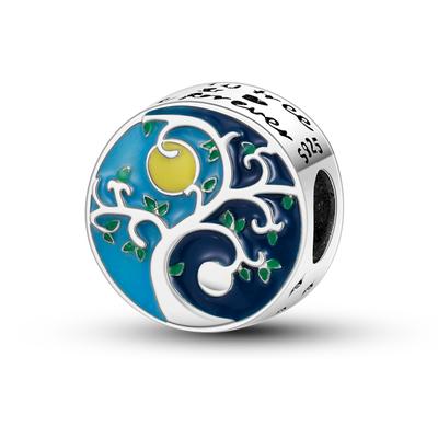 Charms Copper Mysterious Starry Sky Life Tree Beads Fit Charms Plata Original Bracelet Beads Women Jewellery Making Diy