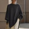 2025 Autumn/Winter Women's Solid Color Round Neck Knit Pullover Sweater - Loose, Lazy Style
