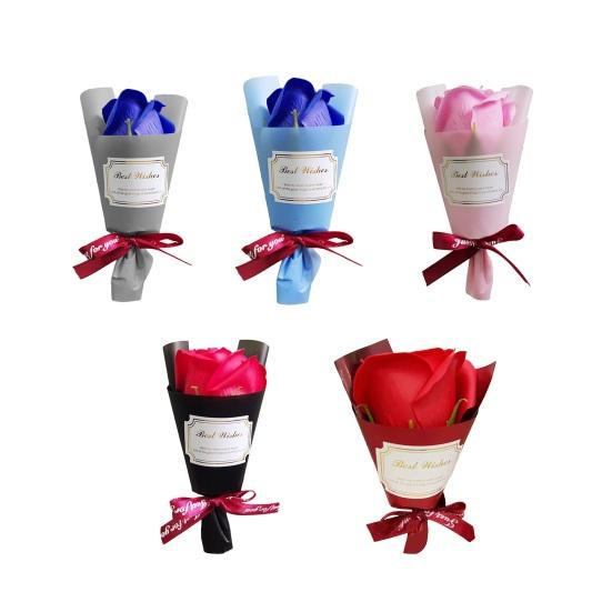 Mini Aromatherapie Seife Rosenstrauß Duftend Künstliche Konservierte Rose Blume Valentinstagsgeschenke für Frauen Freundin Mutter Ehefrau