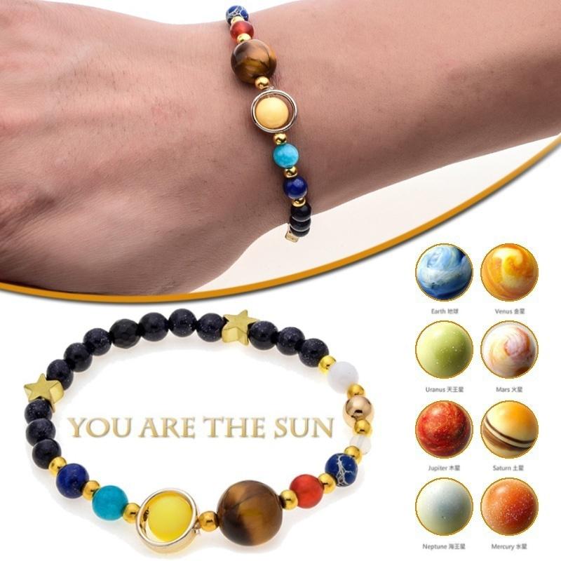 

Вселенная Галактика Восемь планет Солнечная система Звезда-хранитель Браслет из бусин из натурального камня