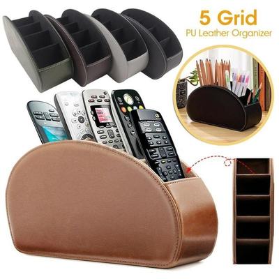 Scatola Portaoggetti Porta Telecomando Organizer Pelle Controllo Remoto Pennelli Trucco Casa Scrivania