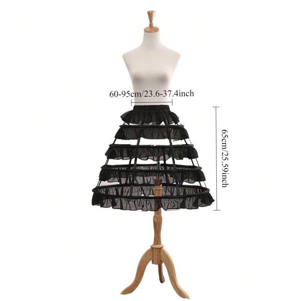 Mädchen 3 Reifen Krinoline Käfig Bustle Unterrock Damen Verstellbare Pannier für Kleid abnehmbare Schleppe Hochzeitsrock Krinoline BAUMWOLLE