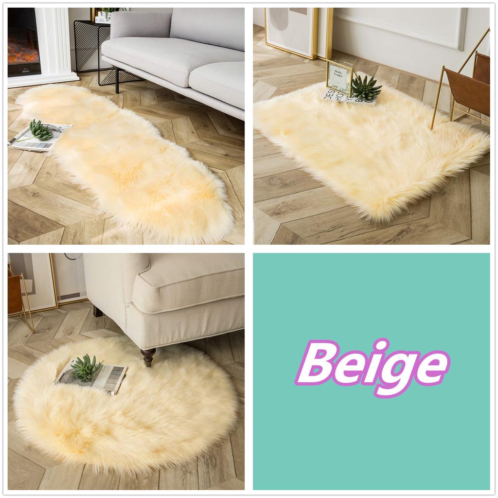 Faux Sheepskin Rug Soft Fluffy Chair Cover Seat Pad Home Decoration