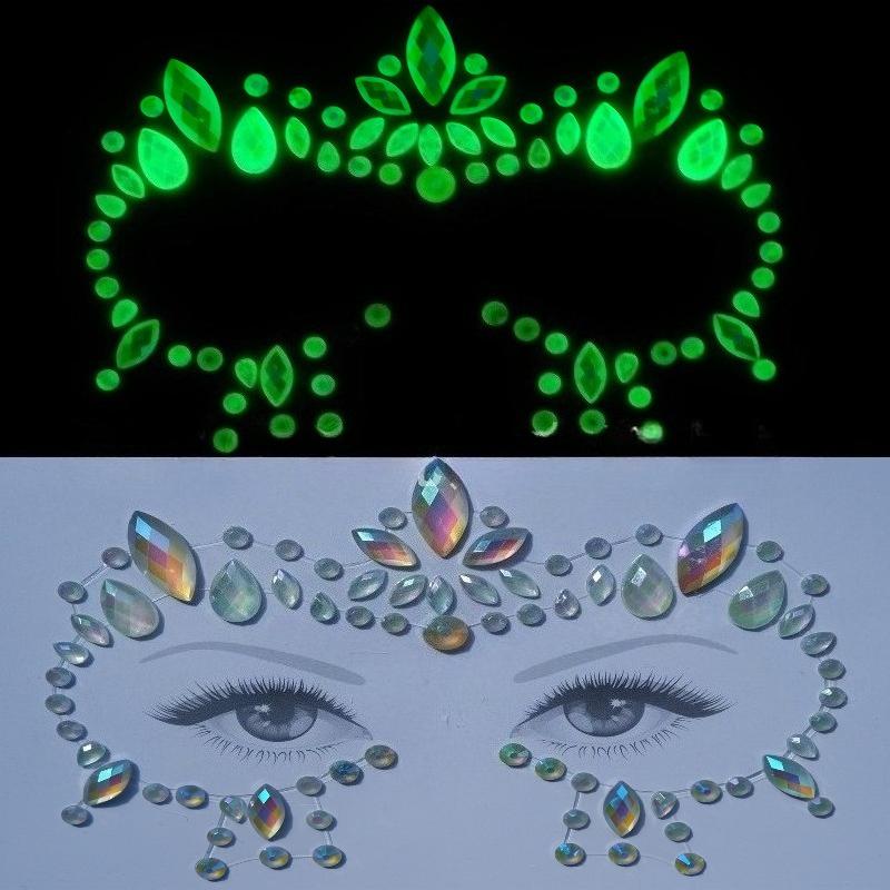 Crystal Tattoo Sticker Glitter Eyeliner Eyebrow Makeup Face Eyes Diamond Temporary Tattoo Rock Rhinestone 3D Eyeliner Stickers