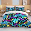 10 Sizes Fine Graffiti Pattern Bedding 3 Piece Set King Size Double Bed Bedding Set Microfiber or Polyester Duvet Cover Set