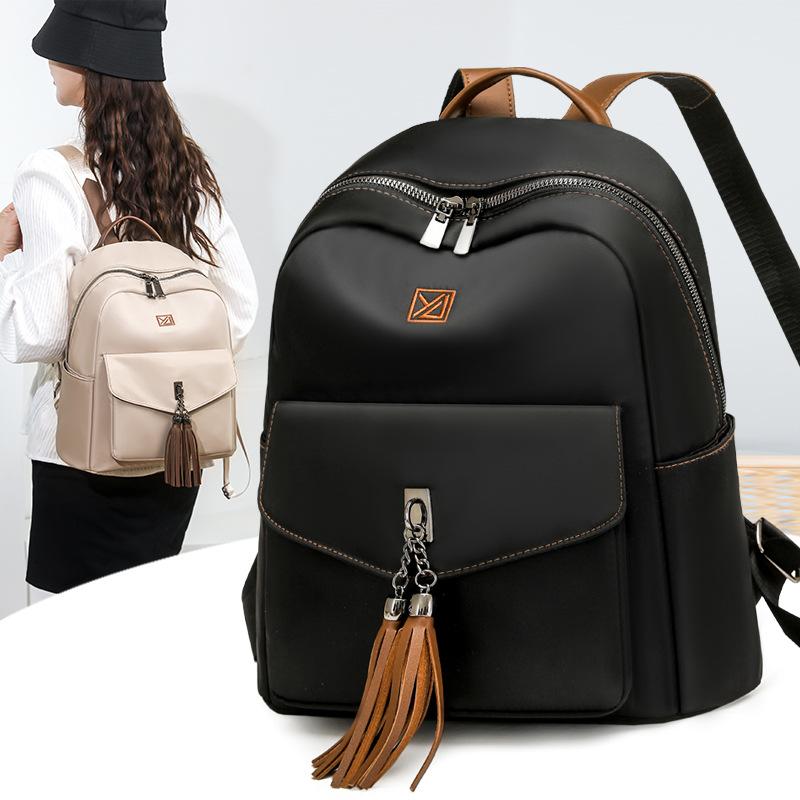 Tassel Large Capacity Outdoor Female Backpack Student Schoolbag