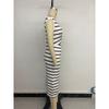 Women's Dating Commuter Casual Simple Split Kink Striped Hip Wrap Dress