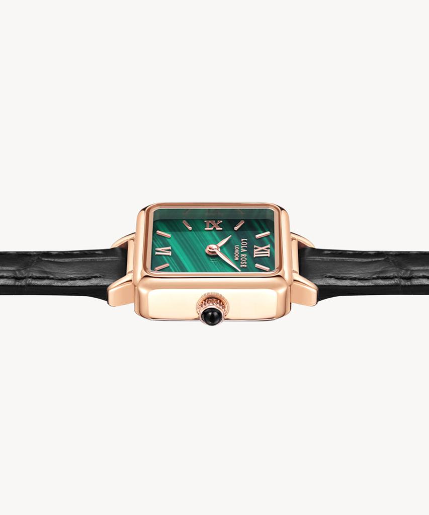 Lollalojeu Cube Malachite Women'S Leather Watch