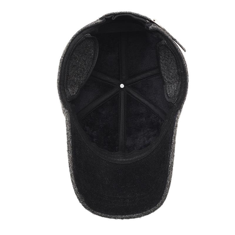 Hut Herren Mittleren Alters und Ältere Warme Baumwollmütze Fleece Verdickte Baseballkappe Winddichte und Kältefeste Mütze Saisonhut