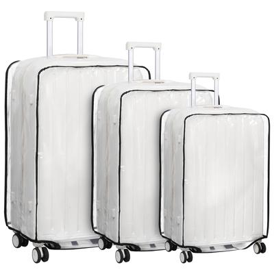 3Pcs Suitcase Cover Protectors Pvc Luggage Cover For Suitcases 20/24/28 Inch Transparent Clear Suitcase Cover For Wheeled Trolle