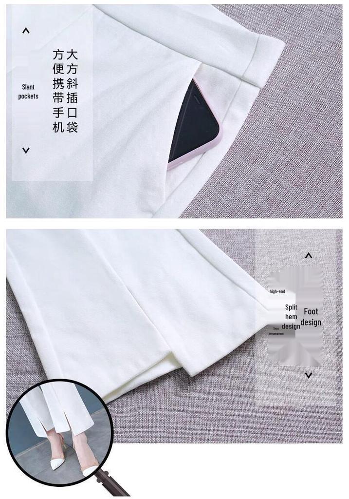 Women's High Waist Slimming Split Flare Pants - Spring/Summer 2026 Casual Cropped Style