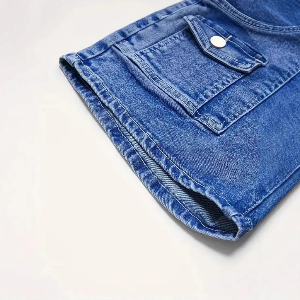 New Women's Clothing, Large Hip Circumference, Multiple Pockets, Denim Shorts, Hot Pants