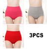3PCS/Set Women's High Waist Cotton Panties Briefs Soft Breathable Comfy Underwear Plus Size M-3XL
