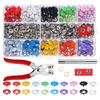 M-Modern-10 Colors Metal Sewing Buttons Hollow Solid Prong Press Studs Snap Fasteners For Clothes Bags