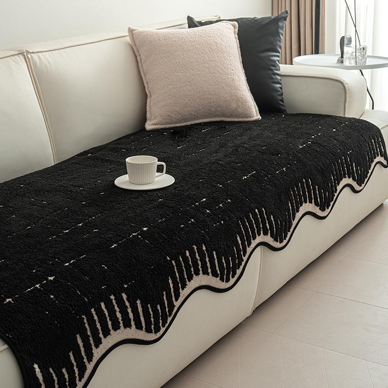 New Plush Sofa Cushion Autumn And Winter Advanced Sense One-Piece Straight Row Non-Slip Seat Cushion Sofa Cover Towel