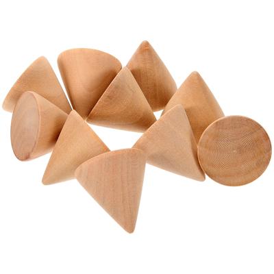 10pcs 3.1Cm Diy Wooden Unpainted Ornament For Ring Display Stand Holder Rack Organizer Cone Craft Wood Diy Cone Wood Craft