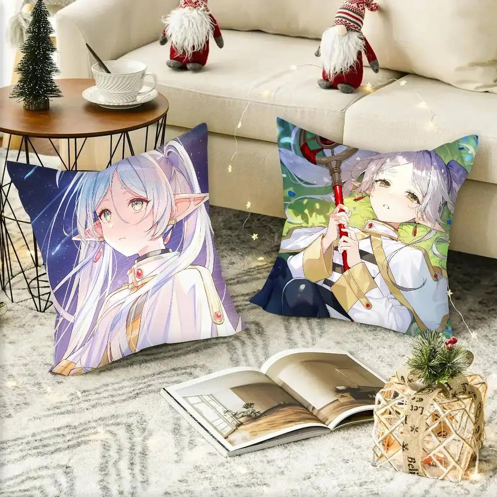 Frieren Anime Frieren Beyond Journey S End Pillow Case Square Pillow Bedroom Sofa Leisure Comfort Cushion Car Home Decoration