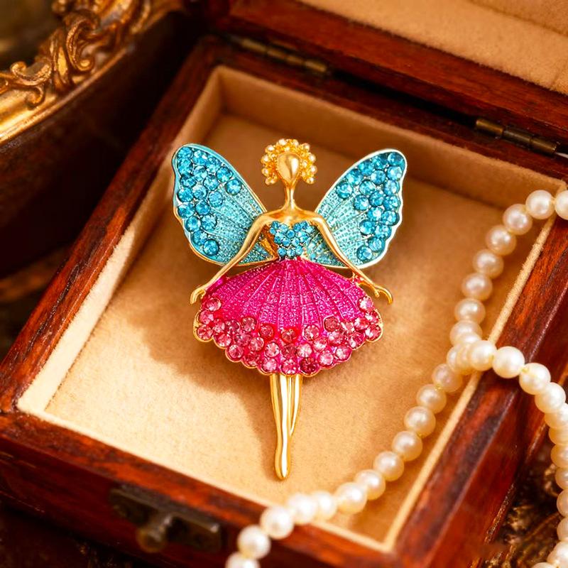 Unique Rhinestone Ballet Dancer Pin for Women and Girls Stylish Jewelry for Events