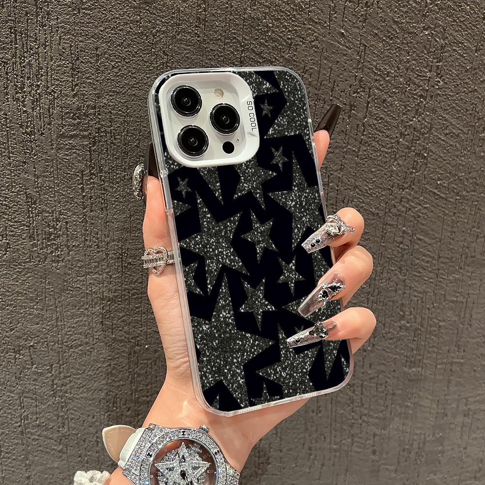 Simple Shining Star Case for iPhone 16 15 14 13 12 11 Pro/ Max/Plus Anti-fall and Fingerprint