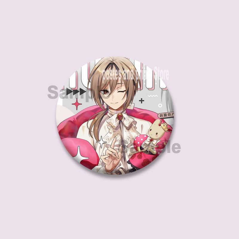 Cartoon Game Merold Kurode Hallritt Brooch Anime Fragaria Memories Lapel Pins Plastic Round Badge for Bag Hat Jewelry XMAS Gifts