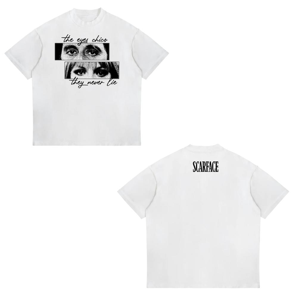 2025 Summer Scarface Al Pacino Movie Joint European and American Trend Loose Unisexs and Womens TShirts Classic Movie EleUnisexts