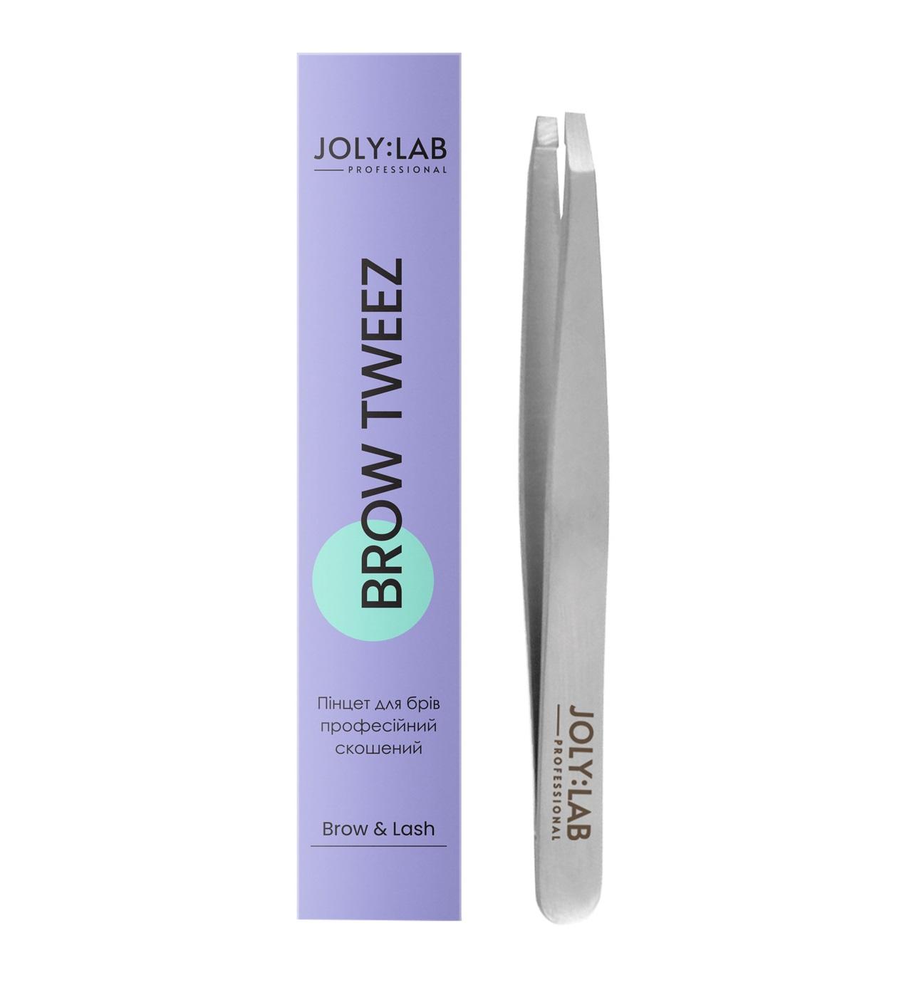 

Пінцет для брів професійний скошений Joly:Lab